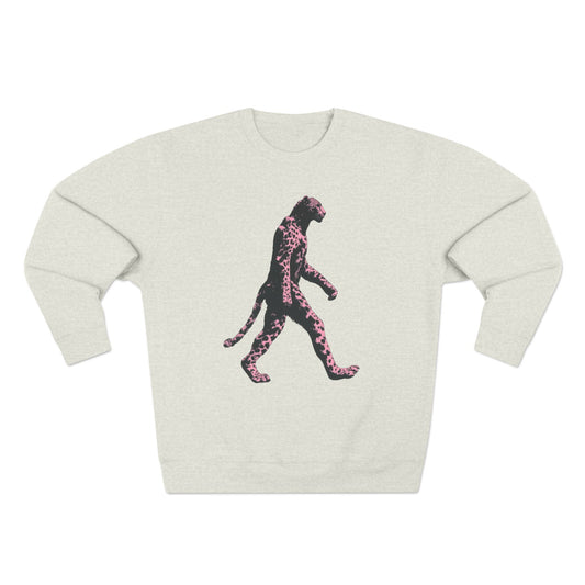 Pink Leopard Crewneck Sweatshirt, Cozy Sweatshirt, Nature Lover Gift, Animal Sweatshirt, Casual Wear, Unisex Fashion