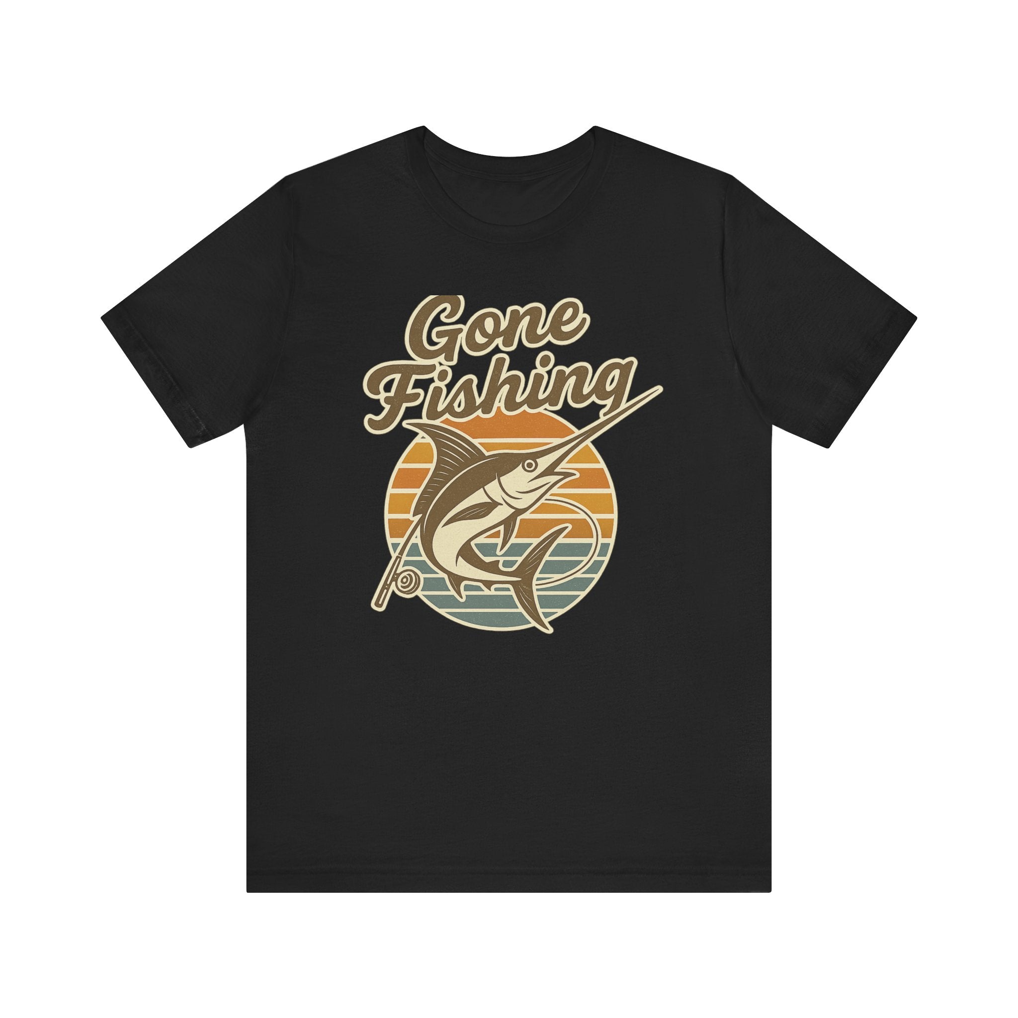 Fishing-Themed Unisex Jersey Tee - Gone Fishing T-Shirt, Outdoor Enthusiast Gift, Summer Apparel, Casual Wear, Fishing Trip Essentials