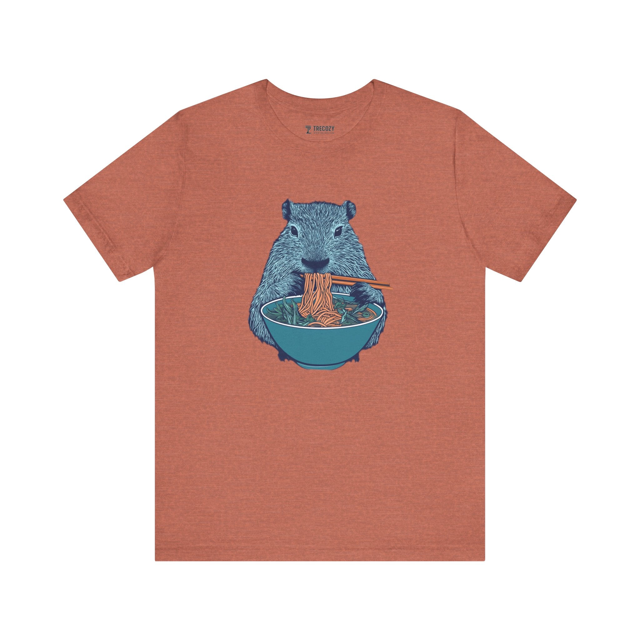 Cute Capybara Ramen Shirt, Funny Animal Lover Tee, Cozy Gift for Foodie Fans, Trending Noodle Slurping Capybara Top, Kawaii Ramen Graphic Tee