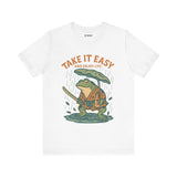 Take It Easy and Enjoy Life – Japanese Ukiyo-e Samurai Frog T-Shirt, Zen Warrior Graphic Tee