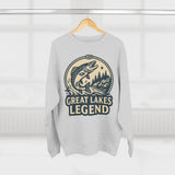 Great Lakes Legend Unisex Crewneck Sweatshirt | Cozy Outdoors Vibe, Perfect for Nature Lovers, Gift for Fishermen, Casual Wear, Fall Fashion