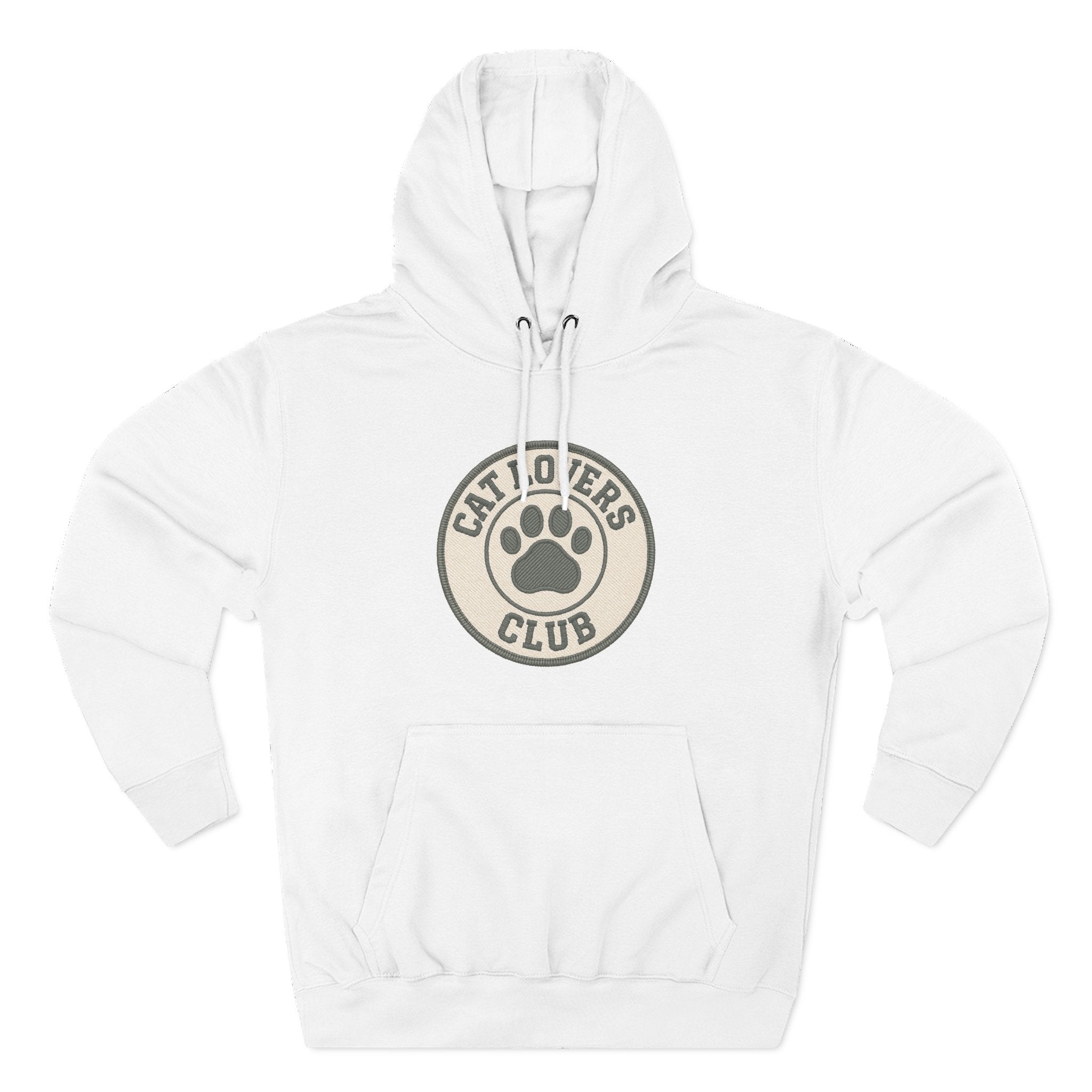 Cat Lovers Club Signature Fleece Hoodie with Back Print - Pet Parent Gift, Cozy Cat Hoodies, Animal Lover Wardrobe, Comfortable Hooded Sweatshirt Musthaves