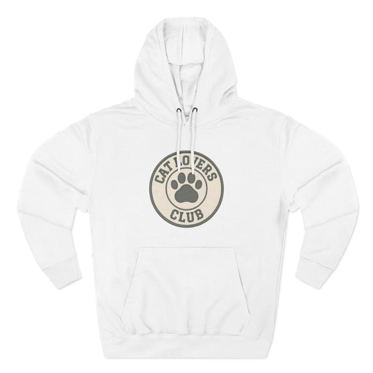 Cat Lovers Club Signature Fleece Hoodie with Back Print - Pet Parent Gift, Cozy Cat Hoodies, Animal Lover Wardrobe, Comfortable Hooded Sweatshirt Musthaves
