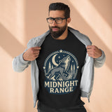 Midnight Range Wolf Sweatshirt | Cozy Unisex Crewneck | Perfect for Nature Lovers, Fall Adventures, and Bonfire Nights
