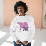Pink Leopard Unisex Crewneck Sweatshirt, Animal Lover Gift, Eco-Friendly Apparel, Matching Sweatshirts