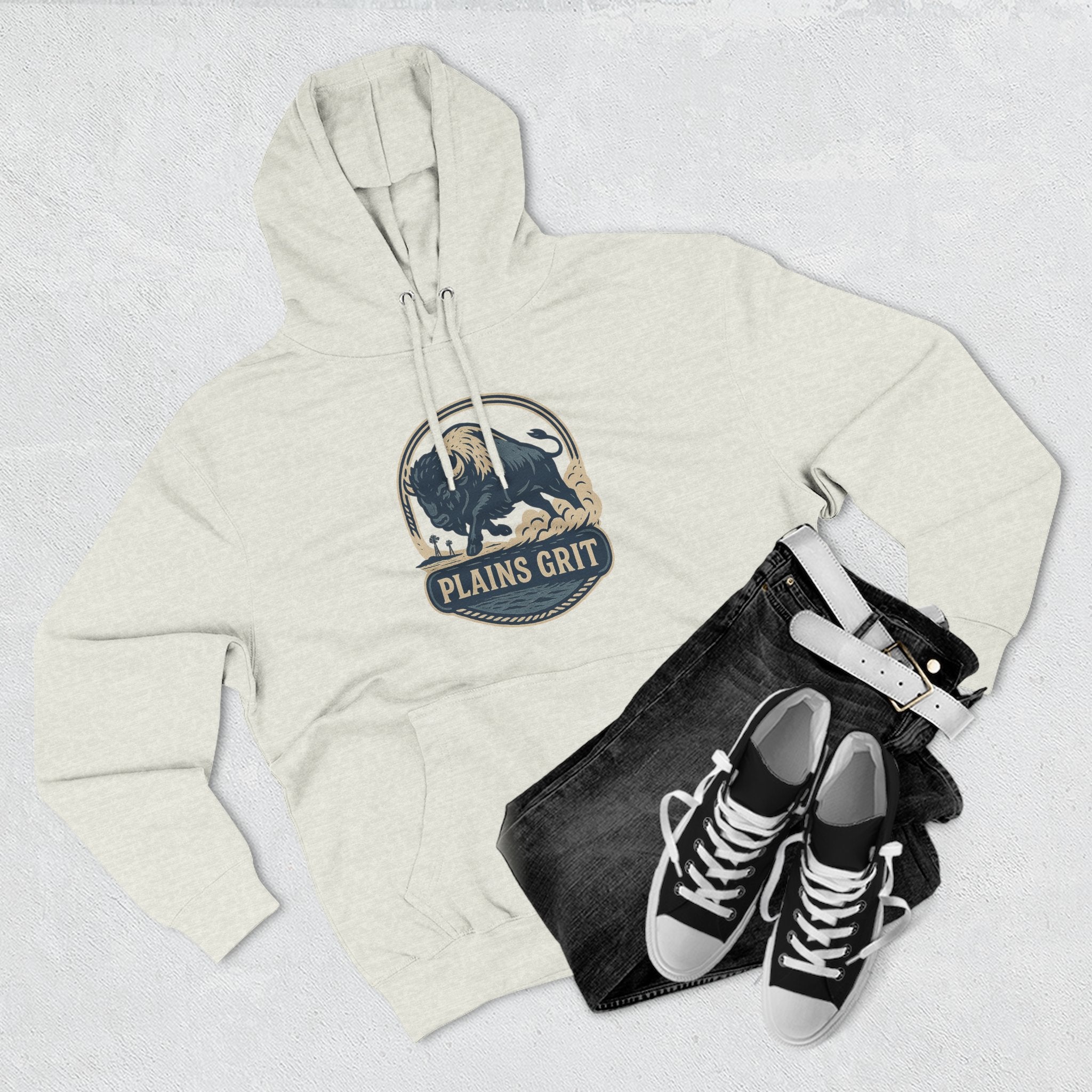 Adventurous Fleece Hoodie for Outdoor Enthusiasts, Cozy Horse and Bison Hoodie, Graphic Hoodie, Gifts for Nature Lovers, Comfortable Apparel