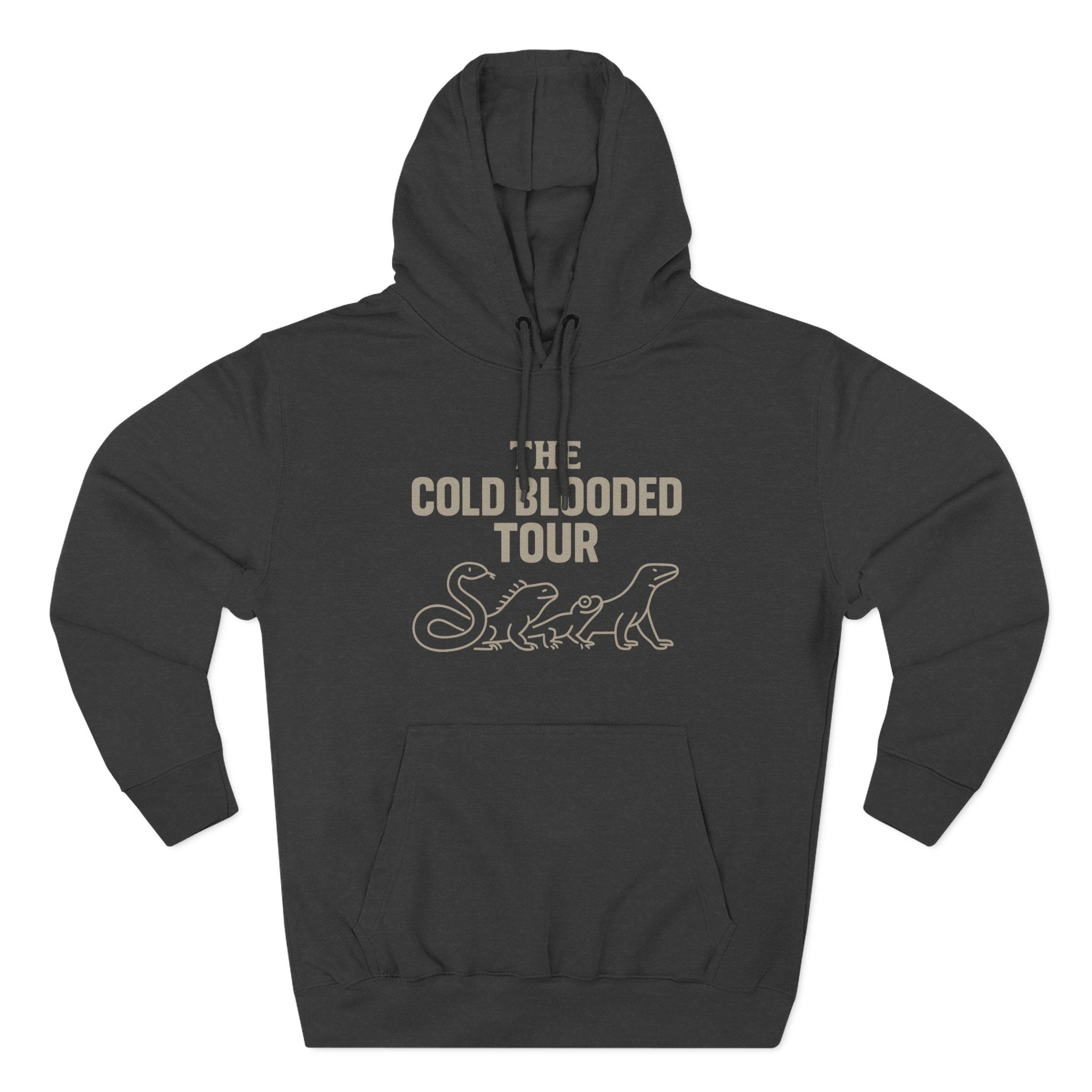 The Cold Blooded Tour Signature Fleece Hoodie - Snake, Iguana & Gecko Lovers Must-Have, Pet Parent Gift, Cozy Sweatshirt, Reptile Lover Wardrobe, Comfortable Hooded Sweatshirt