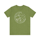 Cozy Cat Moon T-Shirt - Relaxed Tee for Cat Lovers, Perfect Gift for Birthdays, Holidays, or Casual Wear, Soft Cotton Top, Animal Lovers Tee