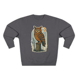 Vintage Owl Unisex Crewneck Sweatshirt - Cozy Fall Wear, Nature Lover Gift, Perfect for Halloween, Casual Comfy Style