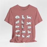 Multiple Cats Playing Tee, Cozy Cat Lover Shirt, Gift for Pet Owners, Cute Animal Top, Cat with Flowers