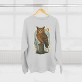 Vintage Owl Unisex Crewneck Sweatshirt - Cozy Fall Wear, Nature Lover Gift, Perfect for Halloween, Casual Comfy Style