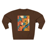 Colorful Cat Unisex Crewneck Sweatshirt, Cat Lover Gift, Cozy Sweater for Pet Owners, Cute Animal Apparel, Perfect for Birthdays, Holidays