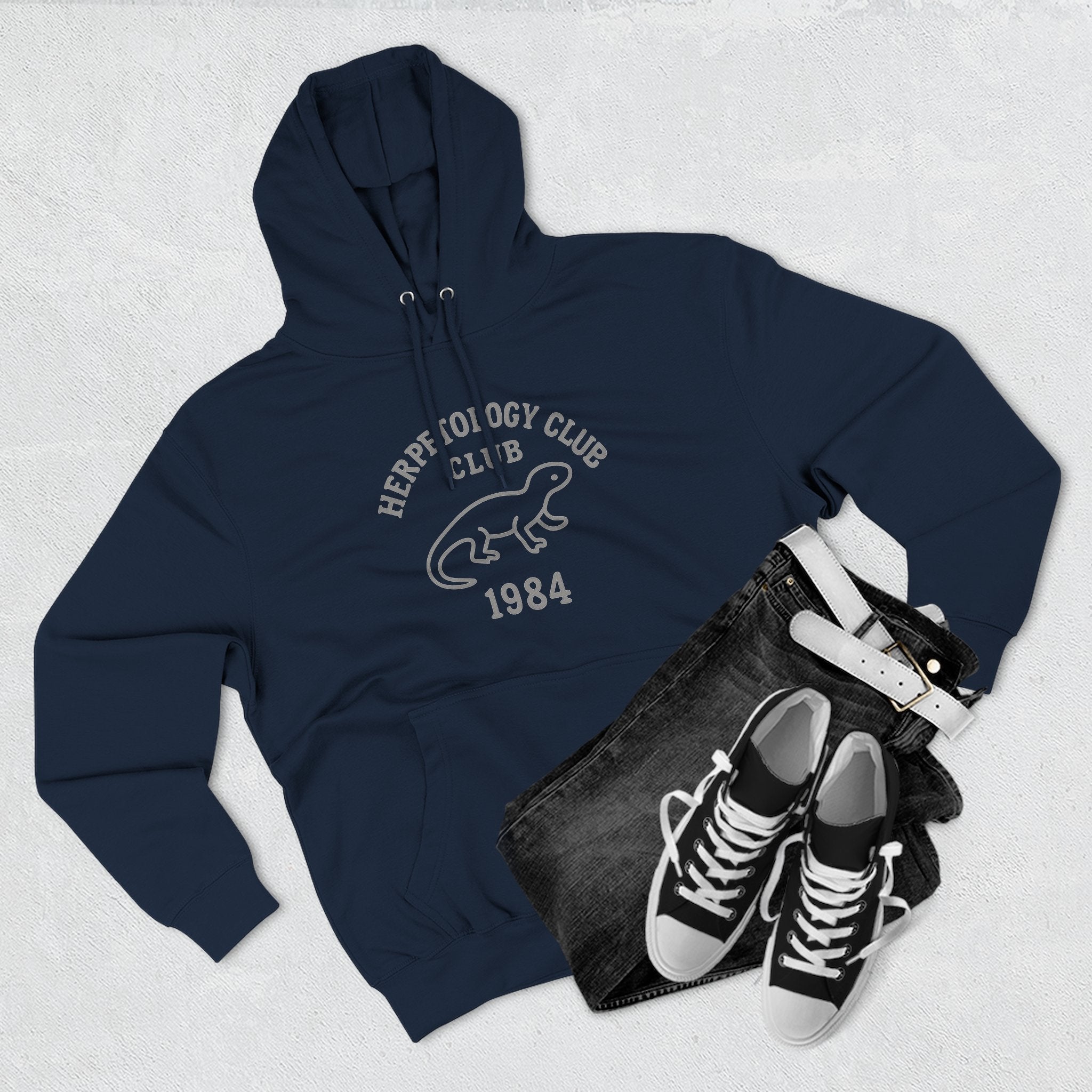 Herpetology Club Fleece Hoodie - Unleash Happiness, Pet Parent Gift, Cozy Sweatshirt, Reptile Lover Wardrobe, Comfortable Hooded Sweatshirt