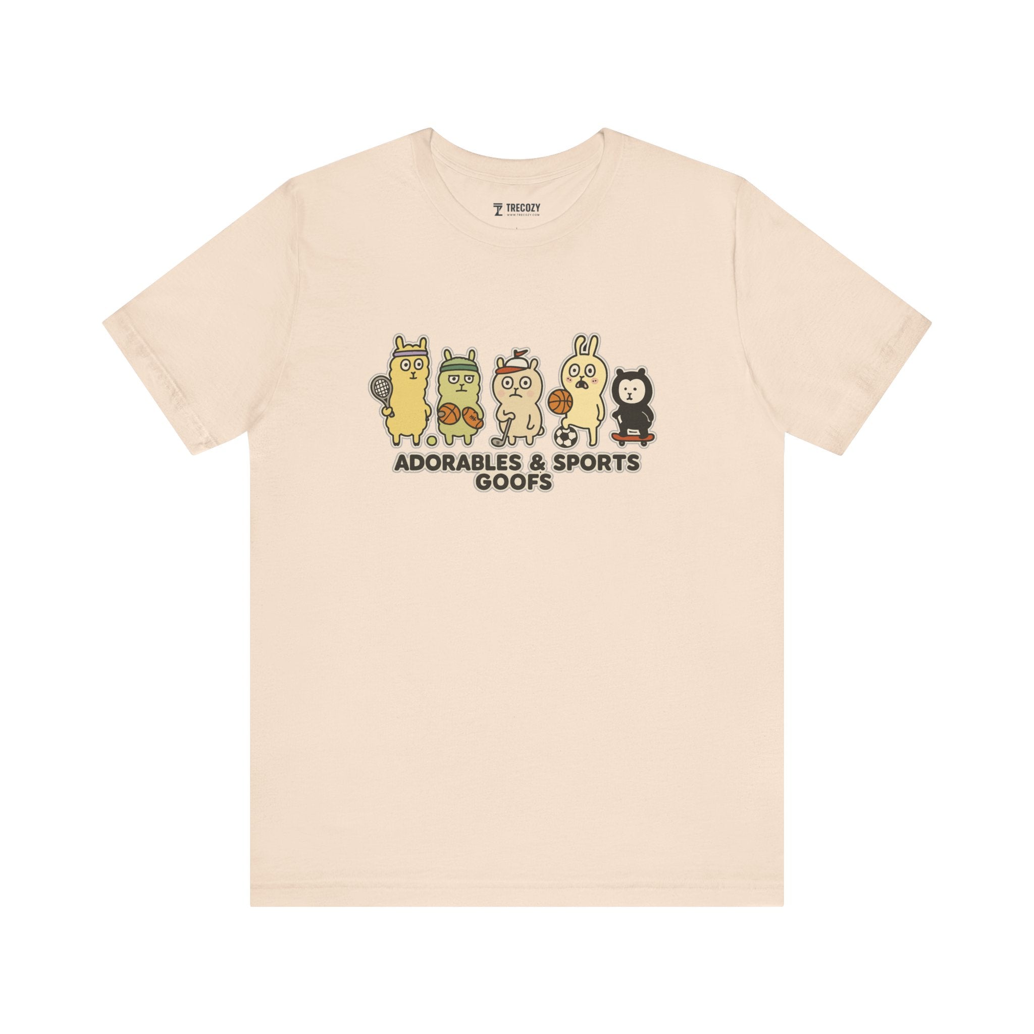 Adorables & Sports Goofs – Cute Animal Sports Cartoon T-Shirt, Fun Playful Graphic Tee