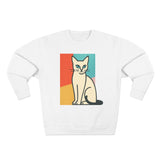 Modern Art Cat Unisex Crewneck Sweatshirt, Cat Lover Gift, Cozy Sweater for Pet Owners, Cute Animal Apparel, Perfect for Birthdays, Holidays