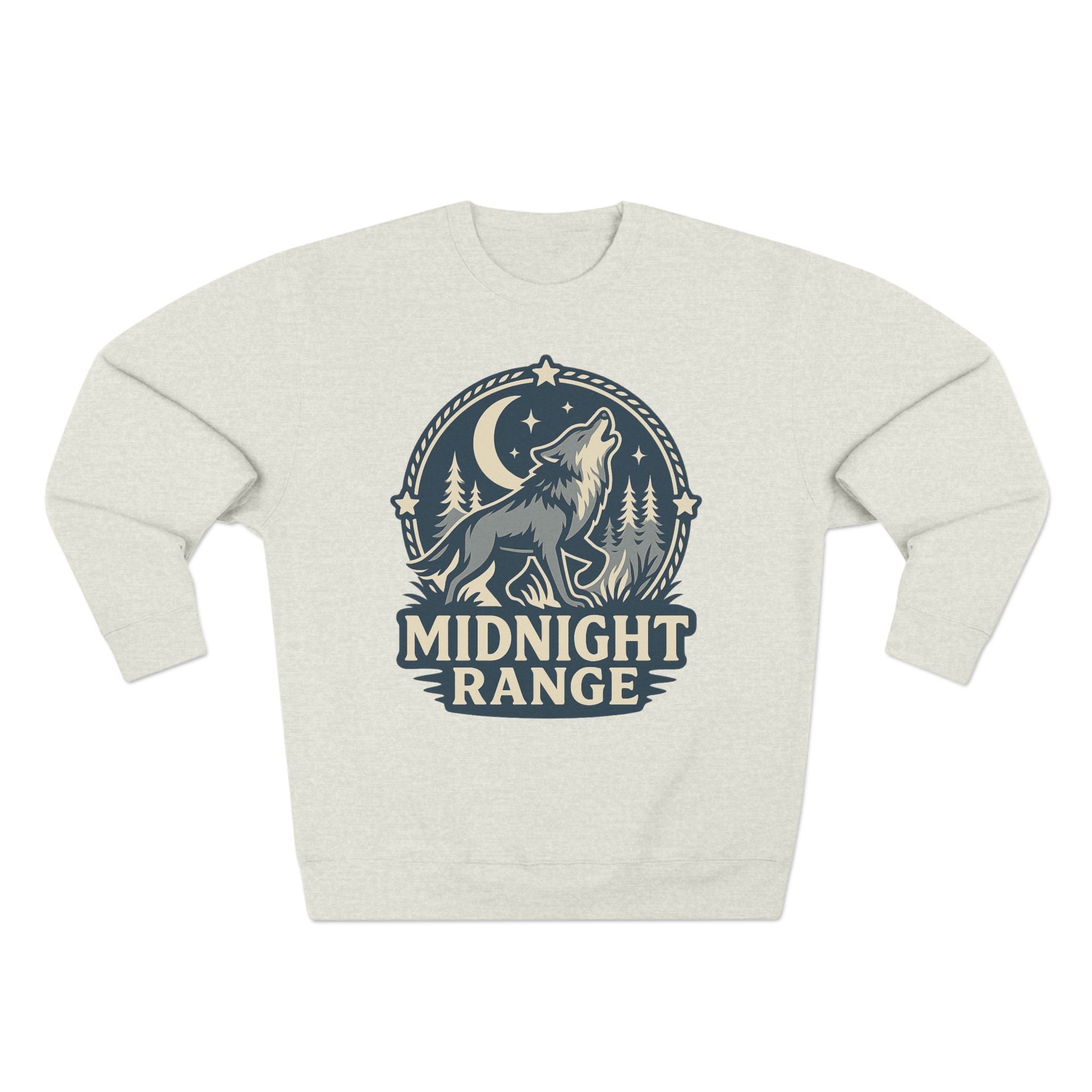 Midnight Range Wolf Sweatshirt | Cozy Unisex Crewneck | Perfect for Nature Lovers, Fall Adventures, and Bonfire Nights