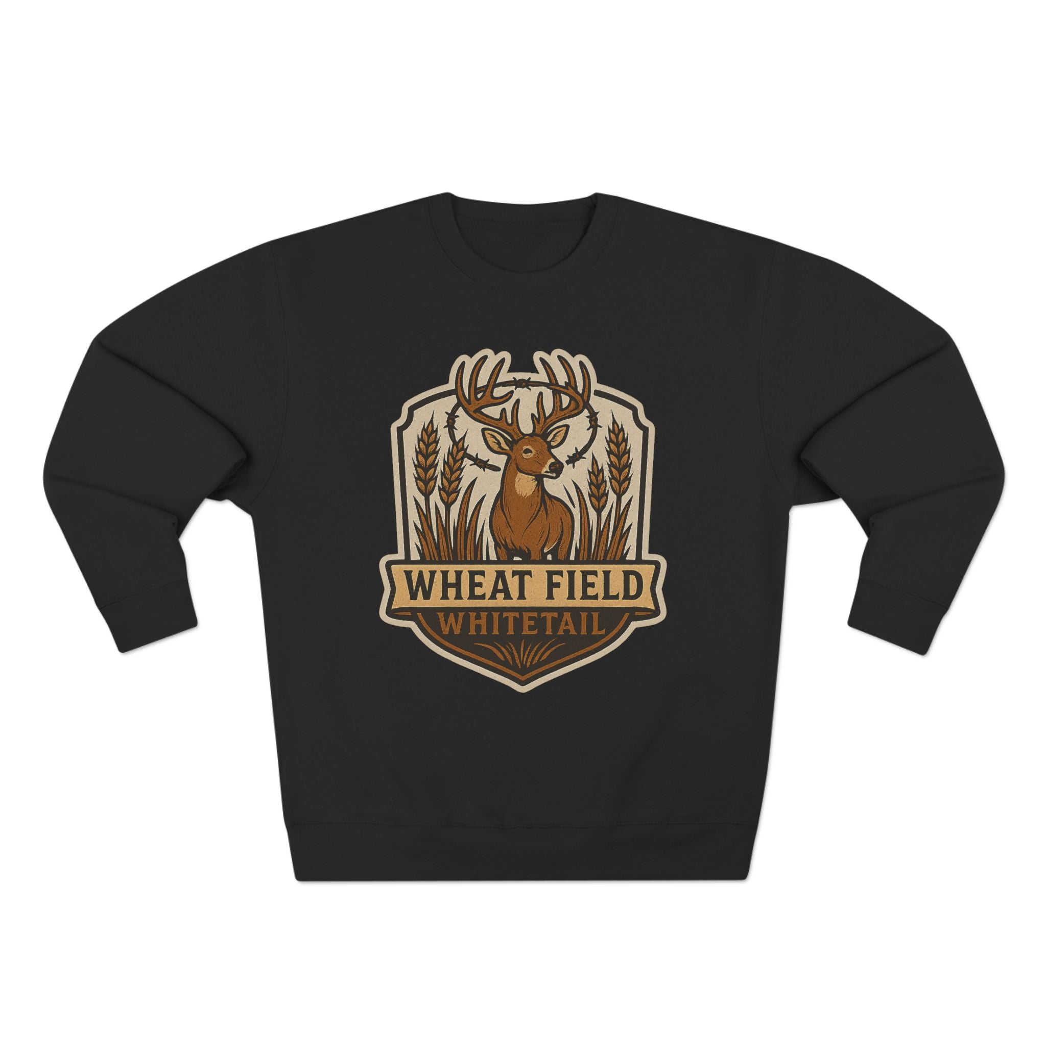 Wheat Field Whitetail Deer Sweatshirt - Unisex Cozy  Crewneck, Fall Fashion, Nature Lover Apparel, Casual Style
