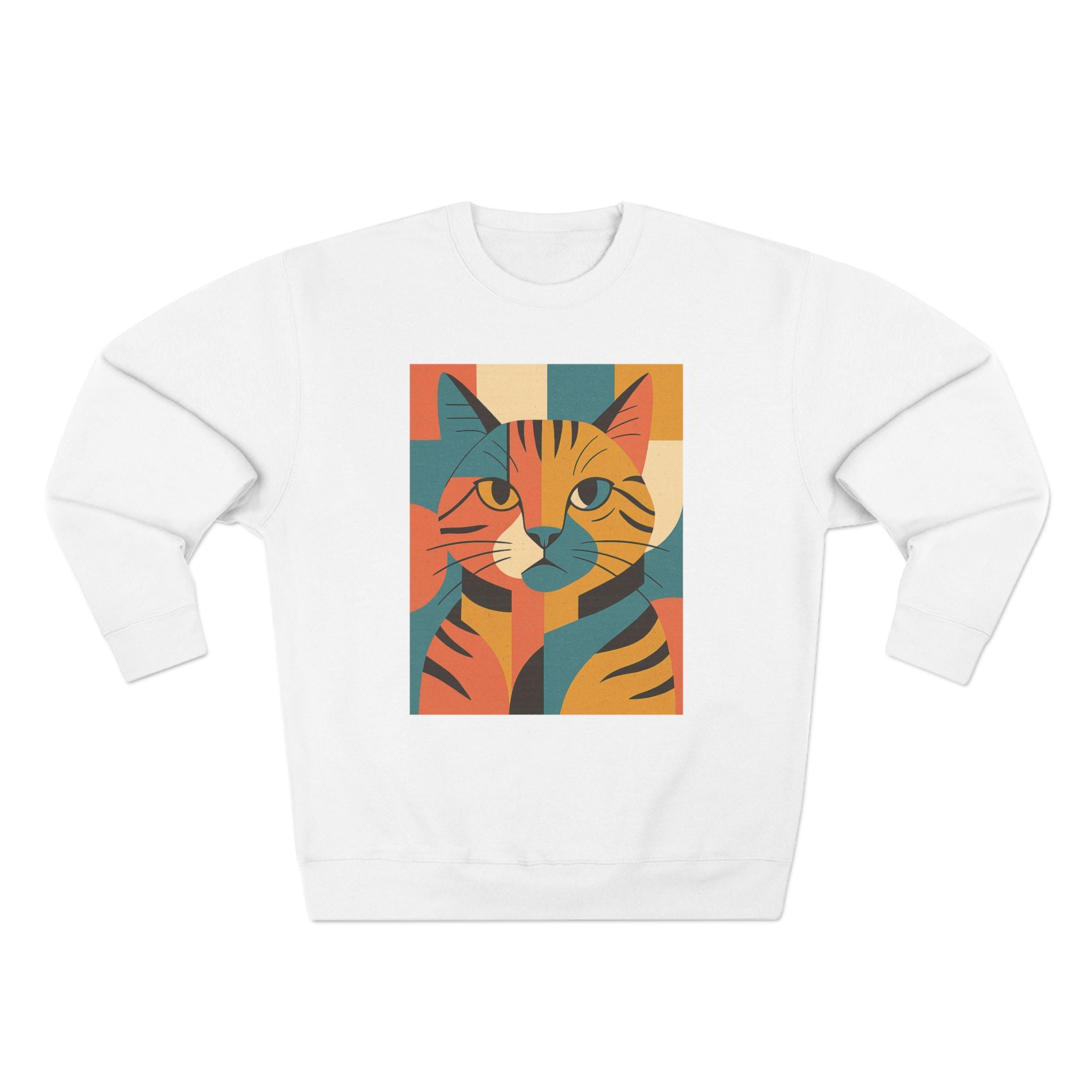 Colorful Cat Unisex Crewneck Sweatshirt, Cat Lover Gift, Cozy Sweater for Pet Owners, Cute Animal Apparel, Perfect for Birthdays, Holidays