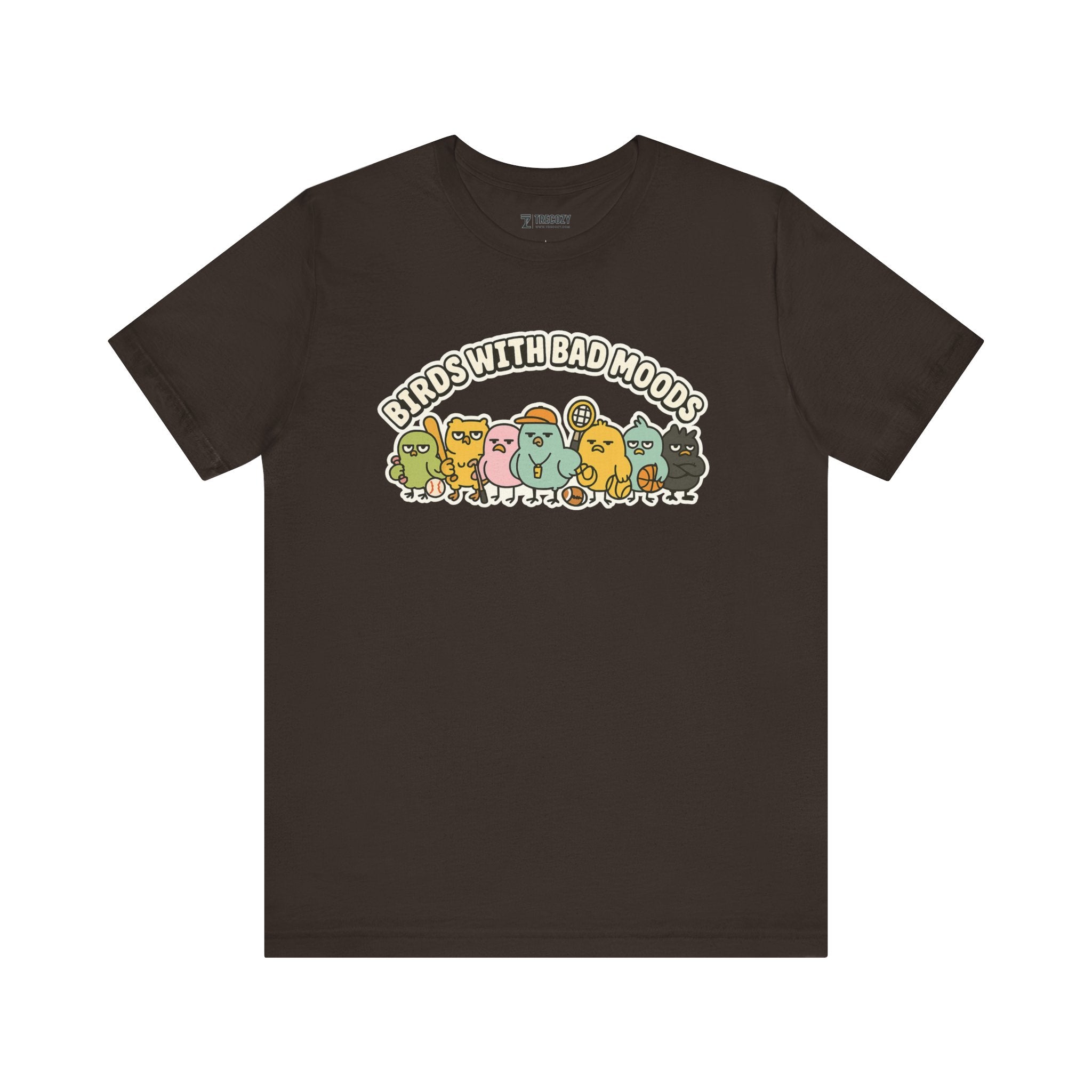 Birds with Bad Moods – Funny Angry Sports Bird T-Shirt, Quirky Cartoon Graphic Tee