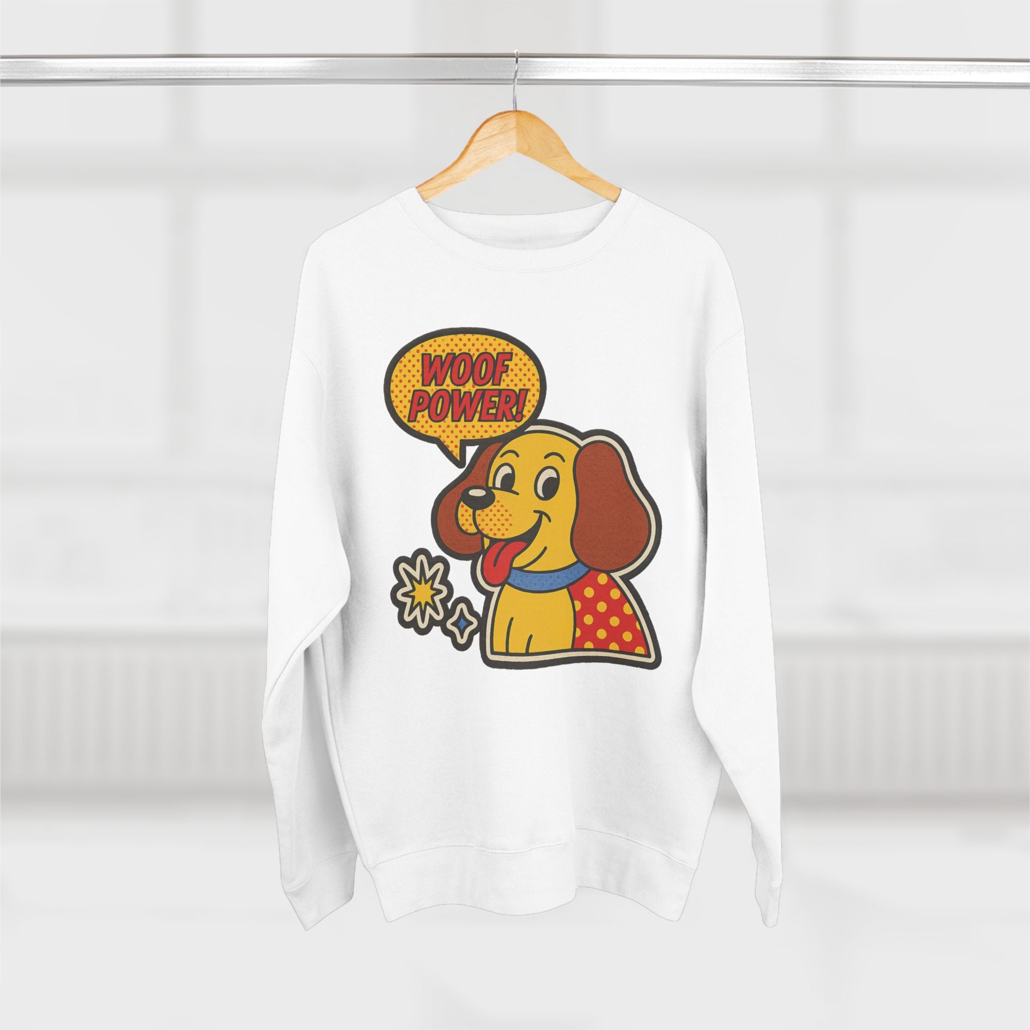 Woof Power Dog Sweatshirt, Funny Pet Lover Gift, Cute Unisex Crewneck, Animal Lover Apparel, Cozy Gift for Dog Owners