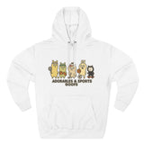 Adorable Characters Fleece Hoodie, Cozy Sweatshirt, Relaxed Apparel, Gift for Friends, Casual Wear, Chill Hoodie