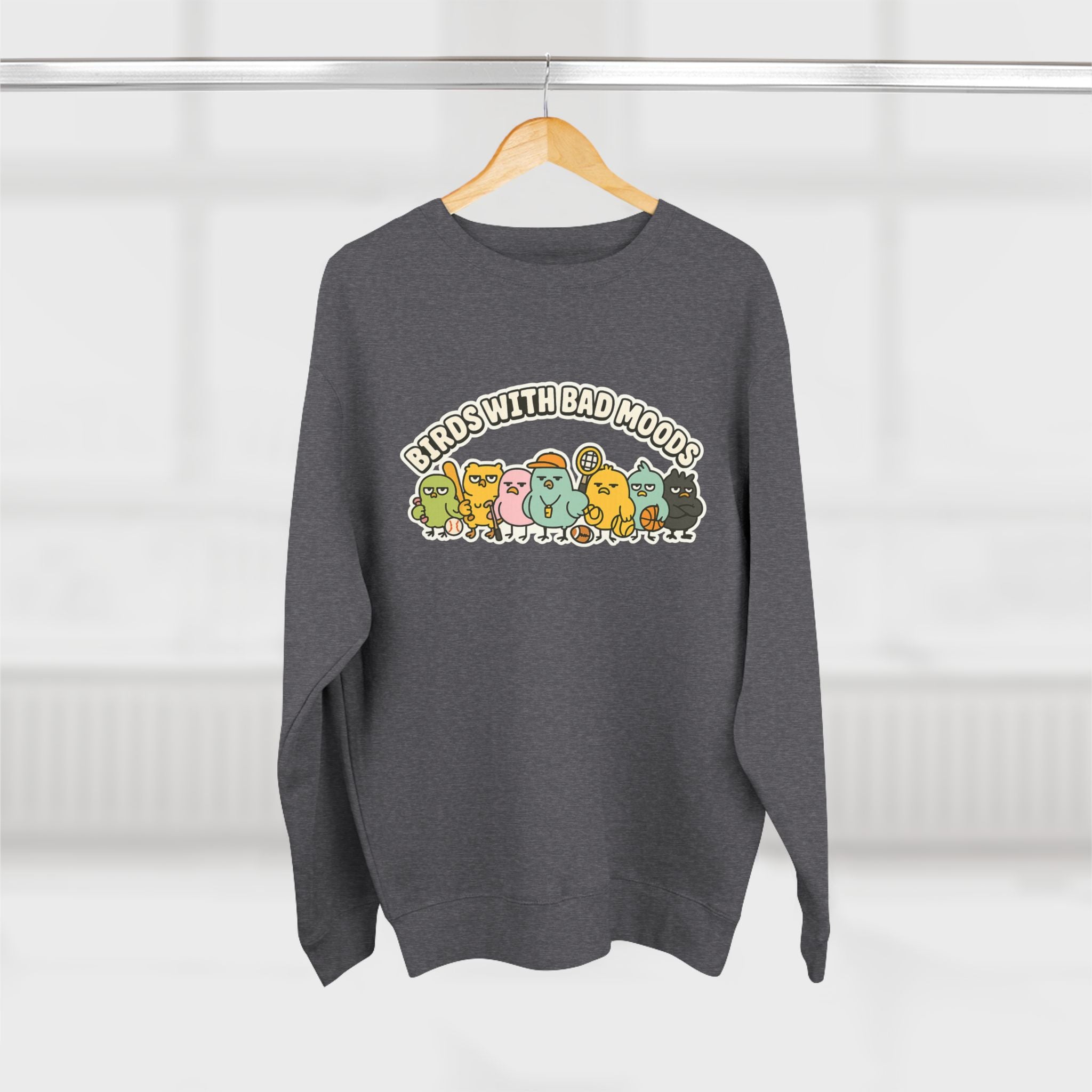 Cute Bird Mood Unisex Sweatshirt, Funny Gift for Animal Lovers, Cozy Crewneck for Everyday Wear, Perfect for Birthdays, Holidays