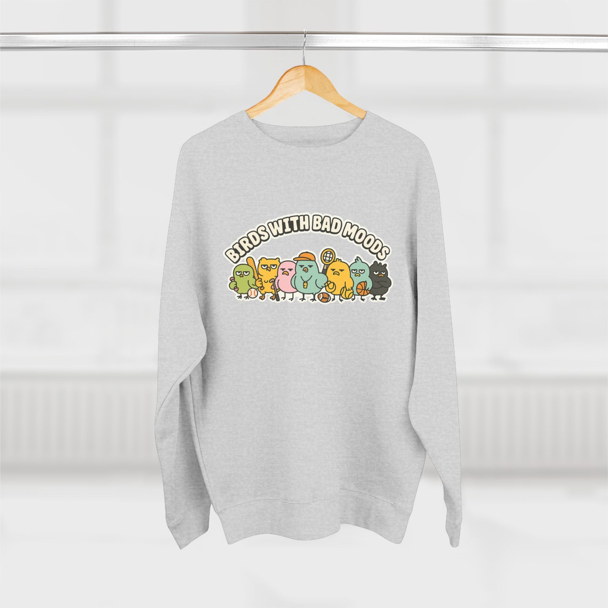 Cute Bird Mood Unisex Sweatshirt, Funny Gift for Animal Lovers, Cozy Crewneck for Everyday Wear, Perfect for Birthdays, Holidays