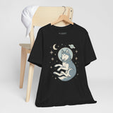 Dreaming Husky Astronaut Tee, Cozy TShirt, Gift for Pet Owners, Trending Cute Animal Top, Cute Dog Tshirt