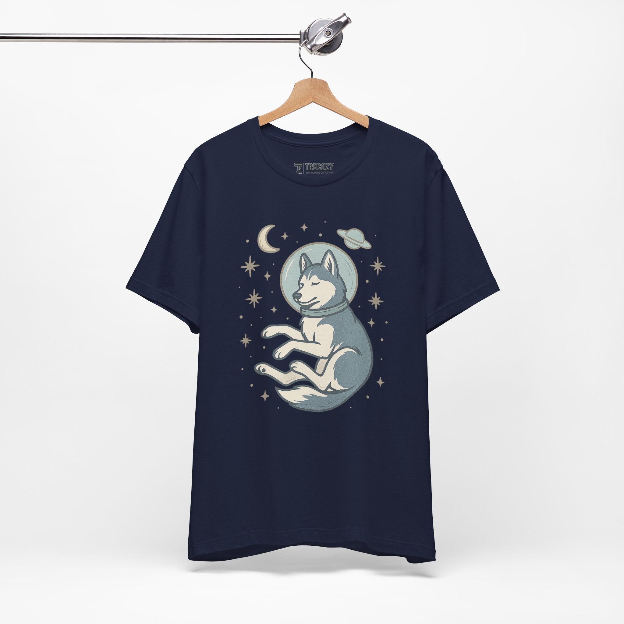 Dreaming Husky Astronaut Tee, Cozy TShirt, Gift for Pet Owners, Trending Cute Animal Top, Cute Dog Tshirt