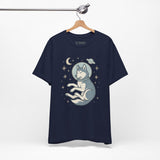 Dreaming Husky Astronaut Tee, Cozy TShirt, Gift for Pet Owners, Trending Cute Animal Top, Cute Dog Tshirt