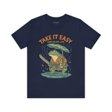 Take It Easy and Enjoy Life – Japanese Ukiyo-e Samurai Frog T-Shirt, Zen Warrior Graphic Tee