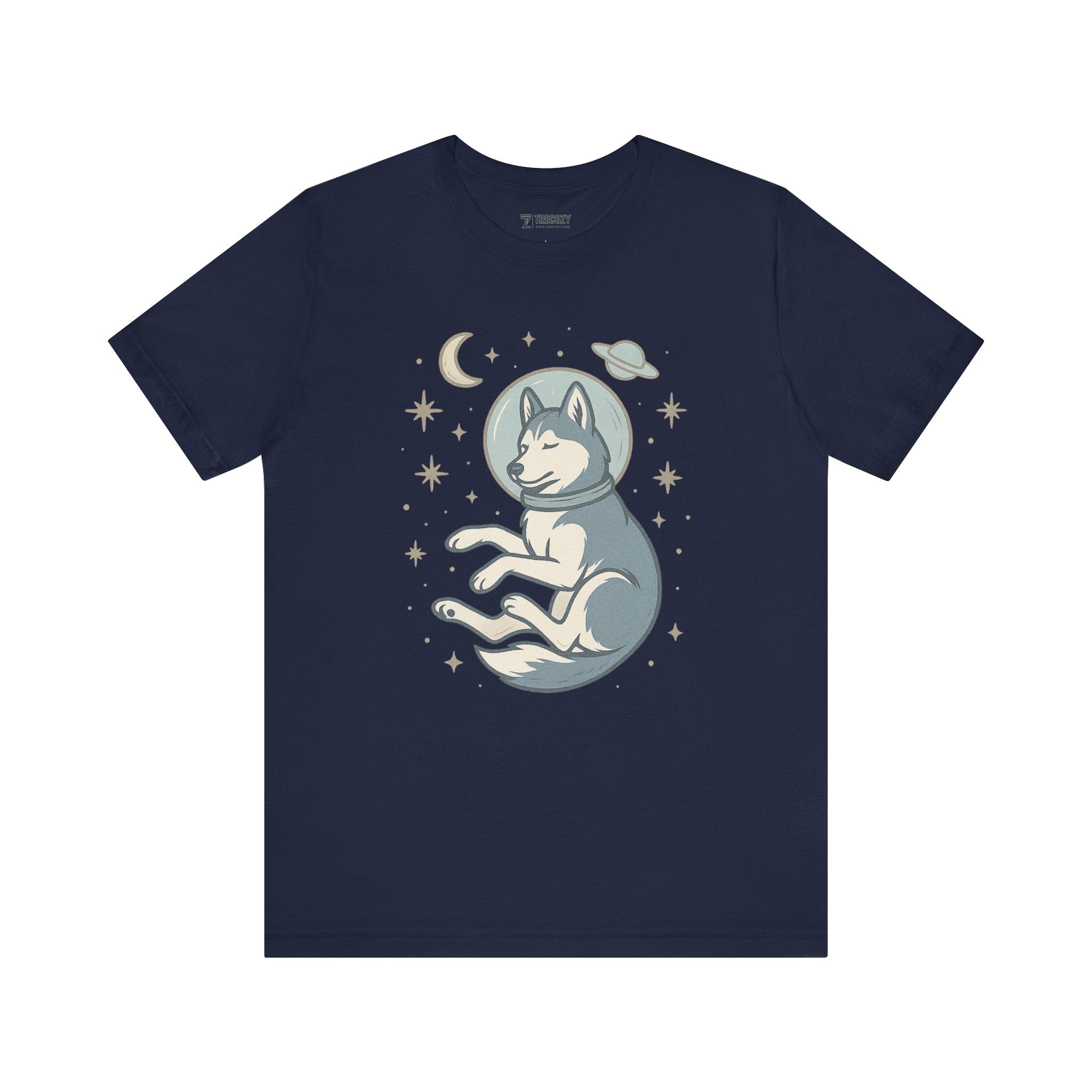 Dreaming Husky Astronaut Tee, Cozy TShirt, Gift for Pet Owners, Trending Cute Animal Top, Cute Dog Tshirt