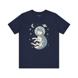 Dreaming Husky Astronaut Tee, Cozy TShirt, Gift for Pet Owners, Trending Cute Animal Top, Cute Dog Tshirt