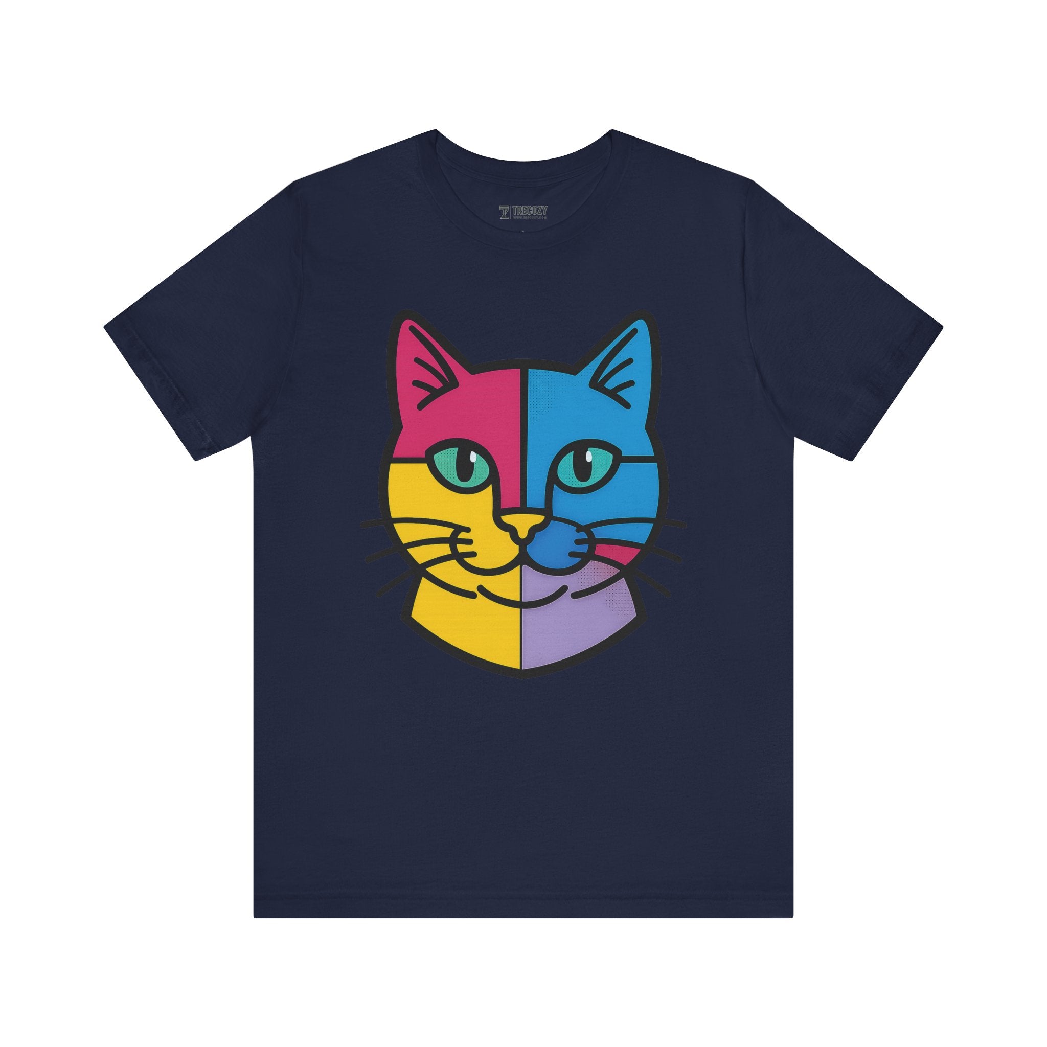 Colorful Cat Tee, Cozy Cat Lover Shirt, Gift for Pet Owners, Trending Cute Animal Top, Nature Inspired Fashion