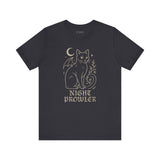 Night Prowler Cat Tee, Cozy TShirt, Gift for Pet Owners, Trending Cute Animal Top, Cute Reptile Tshirt