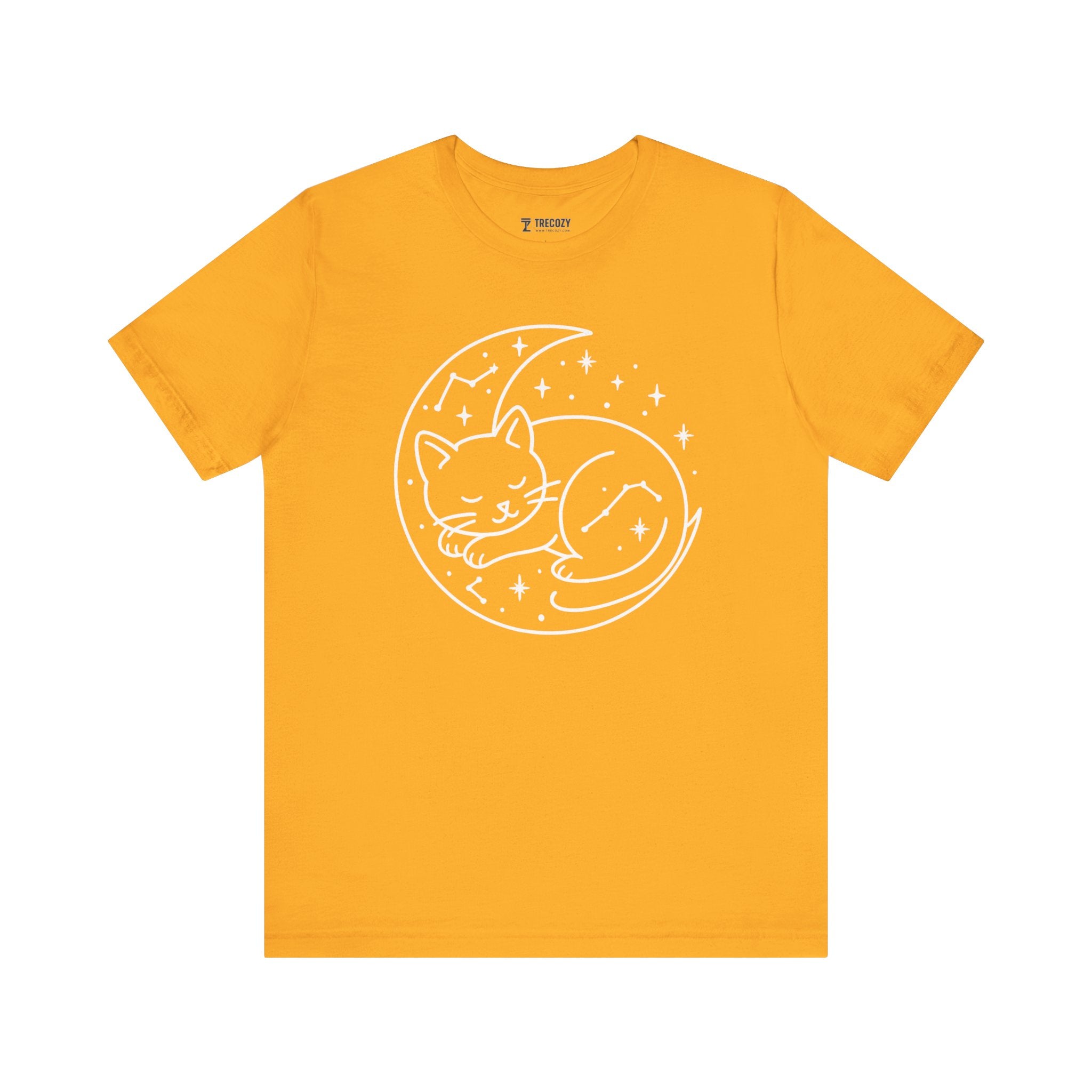Cozy Cat Moon T-Shirt - Relaxed Tee for Cat Lovers, Perfect Gift for Birthdays, Holidays, or Casual Wear, Soft Cotton Top, Animal Lovers Tee