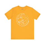 Cozy Cat Moon T-Shirt - Relaxed Tee for Cat Lovers, Perfect Gift for Birthdays, Holidays, or Casual Wear, Soft Cotton Top, Animal Lovers Tee