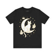 Cat with Crystals Tee, Cozy Cat Lover Shirt, Gift for Pet Owners, Trending Cute Animal Top, Cute Cat Tee