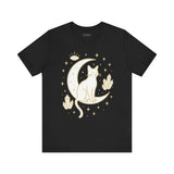 Cat with Crystals Tee, Cozy Cat Lover Shirt, Gift for Pet Owners, Trending Cute Animal Top, Cute Cat Tee