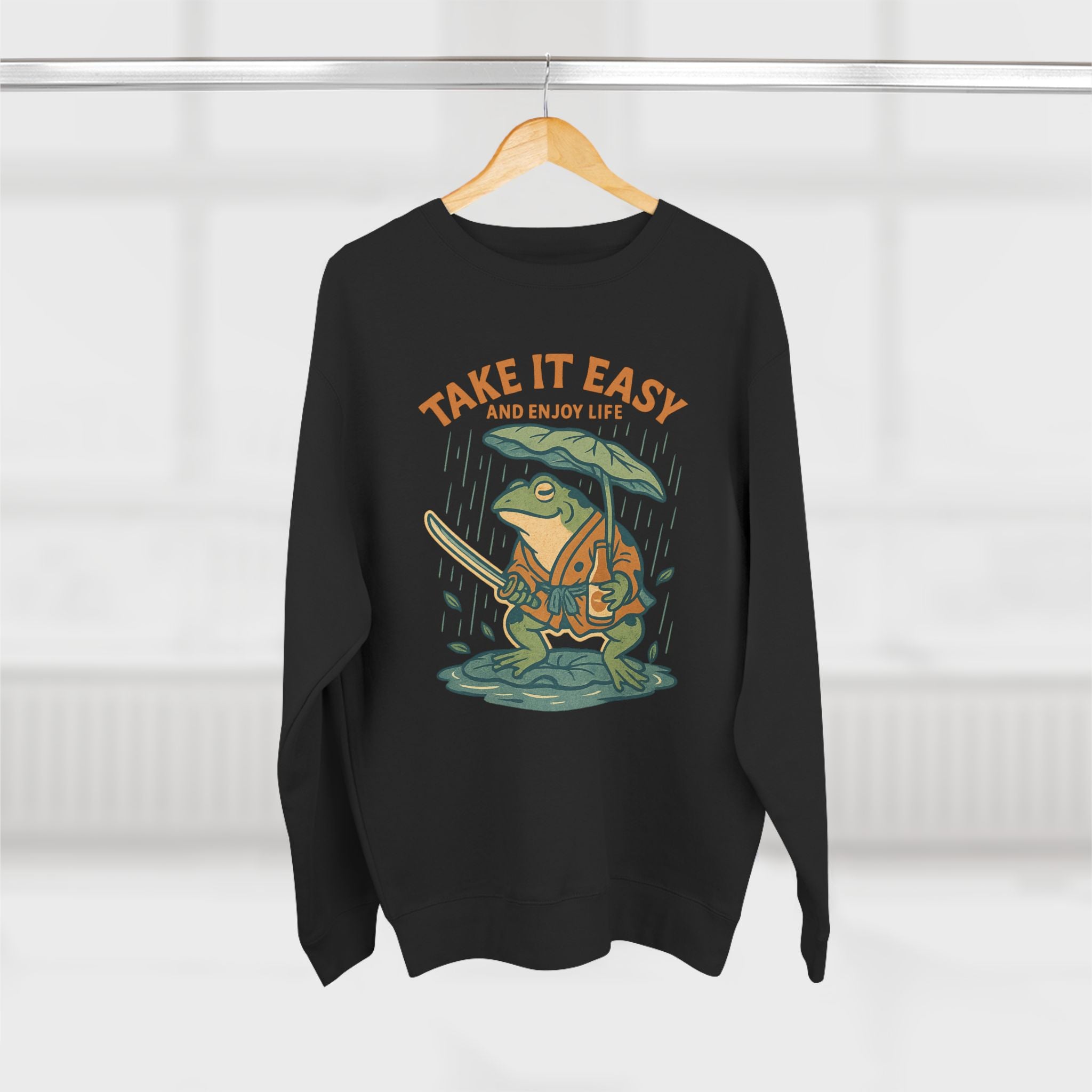 Ukiyo-e Anime Frog Sweatshirt - Unisex Cozy Crewneck, Fall Fashion, Halloween Gift, Nature Lover Apparel, Casual Style