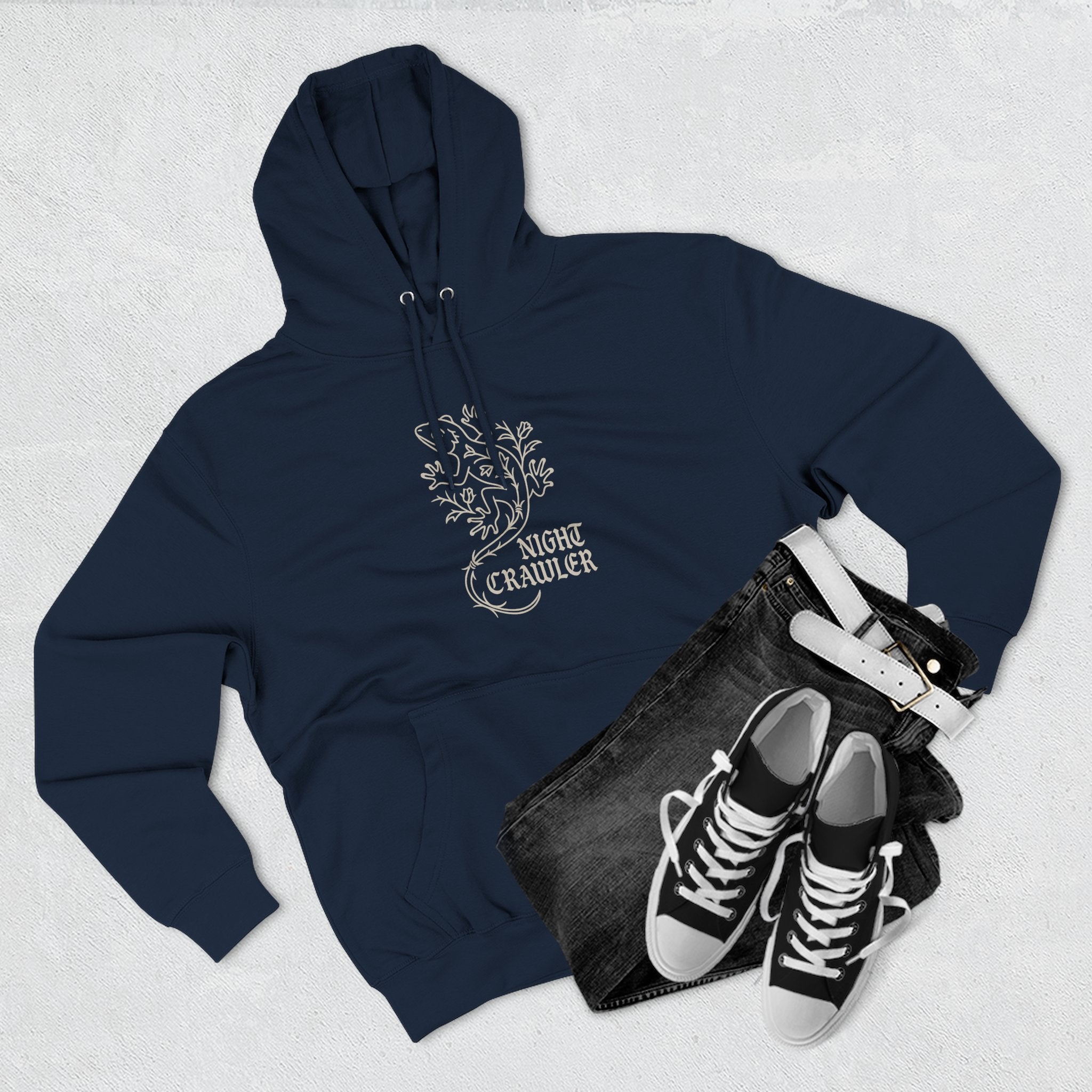 Night Crawler Fleece Hoodie - Unleash Happiness, Pet Parent Gift, Cozy Sweatshirt, Reptile Lover Wardrobe, Comfortable Hooded Sweatshirt