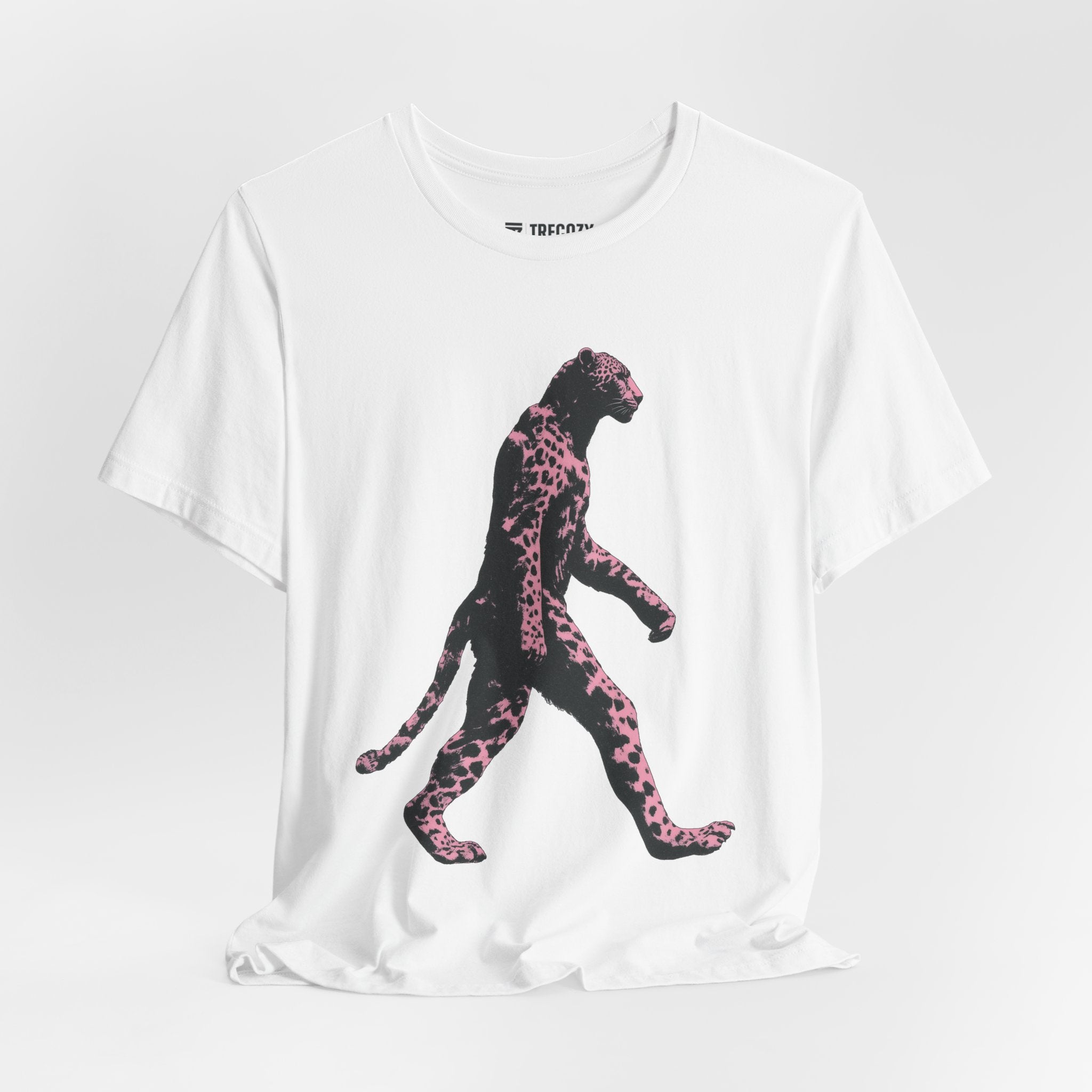 Pink Panthera Walk – Bold Leopard-Inspired T-Shirt, Fierce Urban Jungle Graphic Tee, Bold Animal Print Shirt