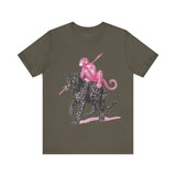 Warrior Monkey & Panther – Bold Tribal-Inspired T-Shirt, Fierce Jungle Duo Graphic Tee, Bold Animal Print Shirt