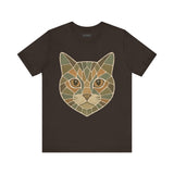 Geometric Cat Tee, Cozy TShirt, Gift for Pet Owners, Trending Cute Animal Top, Cute Cat Tshirt