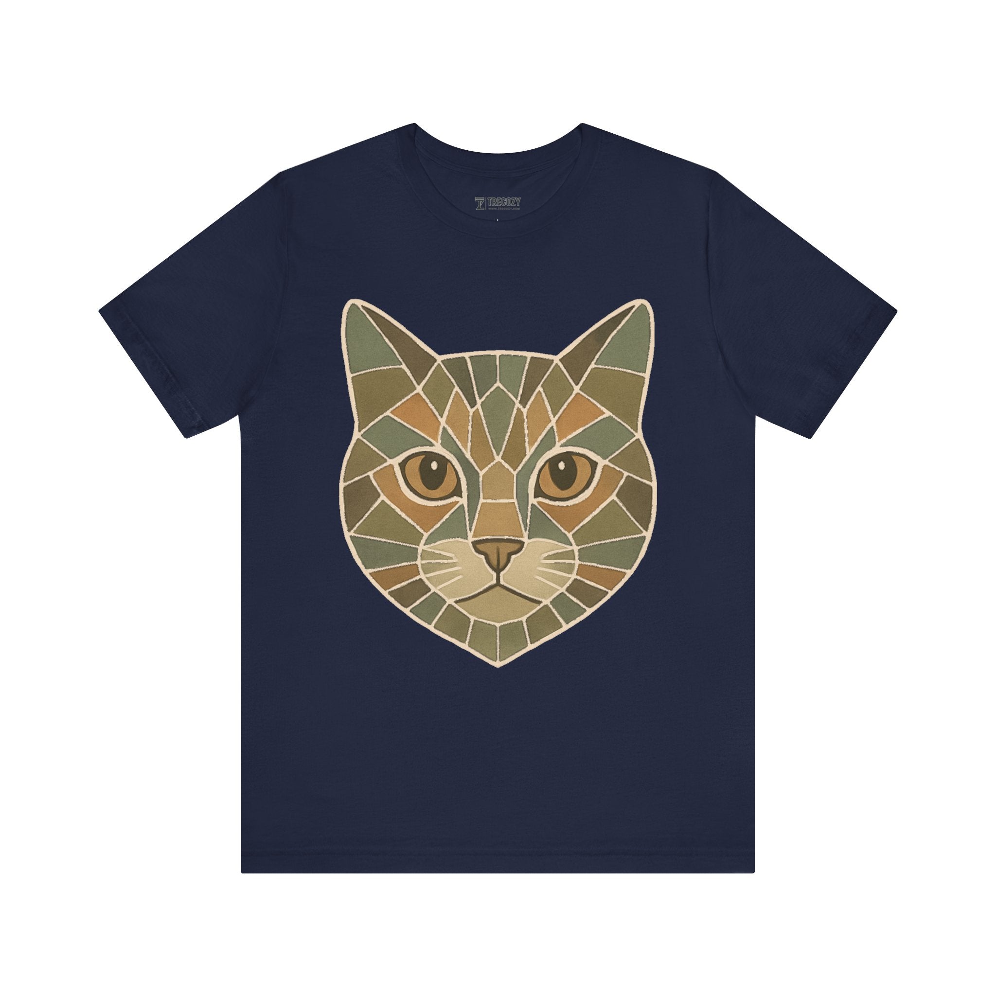 Geometric Cat Tee, Cozy TShirt, Gift for Pet Owners, Trending Cute Animal Top, Cute Cat Tshirt