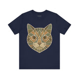 Geometric Cat Tee, Cozy TShirt, Gift for Pet Owners, Trending Cute Animal Top, Cute Cat Tshirt