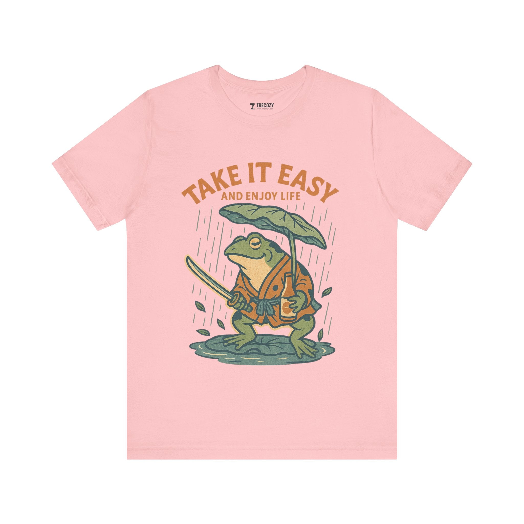 Take It Easy and Enjoy Life – Japanese Ukiyo-e Samurai Frog T-Shirt, Zen Warrior Graphic Tee