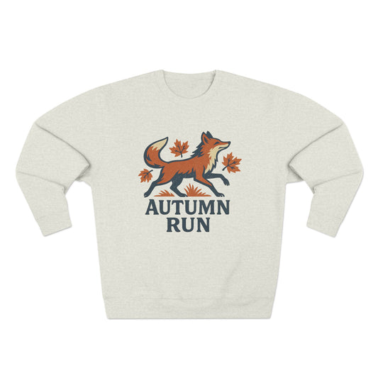 Autumn Run Fox Unisex Crewneck Sweatshirt | Cozy Fall Fashion, Gift for Nature Lovers, Perfect for Outdoors & Running, Seasonal Apparel