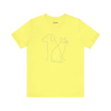 Cute Pet Outline Unisex Tee, Dog Lover Gift, Cat Mom Shirt, Animal Lover Apparel, Everyday Casual Wear, Animal Adoption Awareness