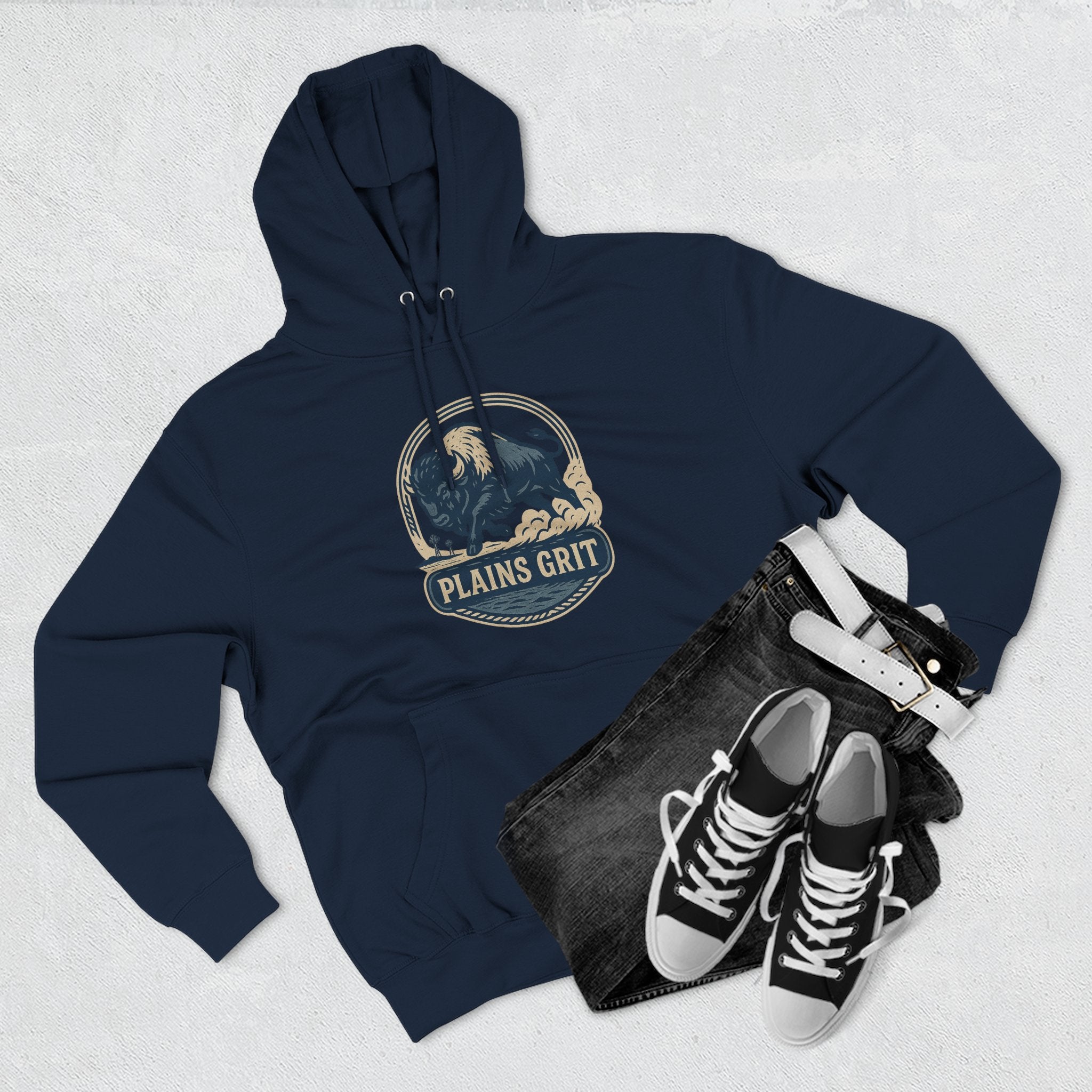 Adventurous Fleece Hoodie for Outdoor Enthusiasts, Cozy Horse and Bison Hoodie, Graphic Hoodie, Gifts for Nature Lovers, Comfortable Apparel
